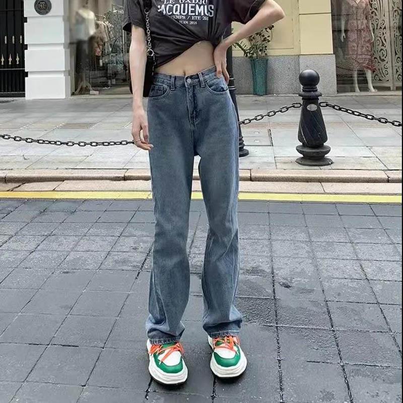Design High Waist Display Thin Jeans Women's Straps Straight Pants Wrapping Pants Do Not Cause Pants Trousers
