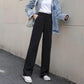 Fleece Suit Straight-leg Pants Female Drape Autumn and Winter Student Black High-waisted Thin Wide-leg Mopping Casual Pants