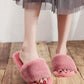 Hairy Slippers Women's Outer Wear Slippers Winter Home Cute Cotton Slippers Warmth Soft and Breathable Non-slip Home Warm Cotton Slippers