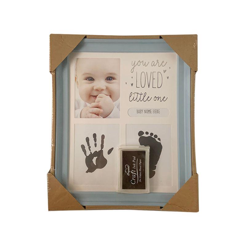 900C Newborn Hand and Foot Print Ornaments 12 Months Photo Frame with Craft Ink Pad Home Decoration Baby Kids Birthday Gift