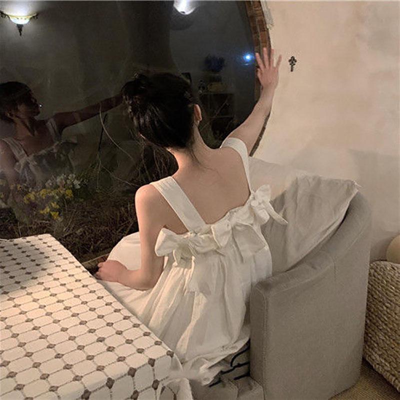 The Skirt Is Super Fairy and Thin Summer Bowknot Suspender Dress Lace Princess Dress