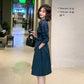 Spring Summer Women's Shirt Dress Mid-length Skirt Ladies Professional Wear All-match Long-sleeved Solid Color Dress