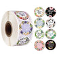 500 Pcs Round Flower Thank You Sticker Roll Sealing Sticker 8 Patterns Holiday Gift Decoration Stationery Sticker