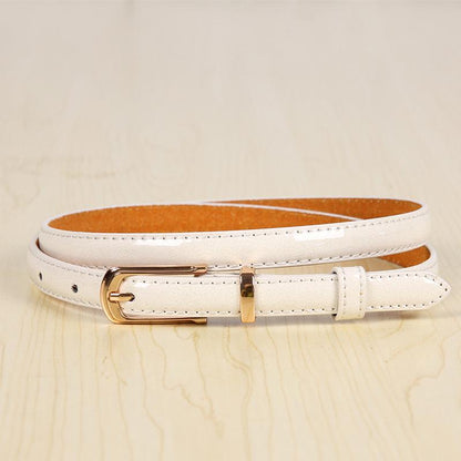 Ladies Belt PU Cowhide Candy Color Thin Belt Casual Jeans Decoration Single Head Buckle