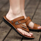 Men's Sandals Fashion Leather Sandals Summer Beach Shoes Casual Shoes Non-Slip Flip Flops Men Shoes