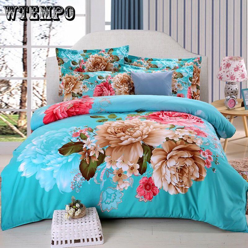 Flamingo Paisley Bedding Set Twin Queen King Size 4Pieces Floral Cotton Bedding Set 4pcs