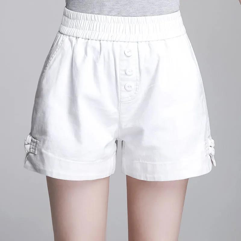 High Waist Shorts Women Summer Thin Section Fashion Slim Straight Casual Wide-legged Elastic Waist Outer Wear Women's Pants