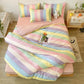 Washed Cotton Gradient Blending Bed Linen Quilt Cover Bedding Single Double Student Dormitory Pure Cotton Solid Color 4-piece Set