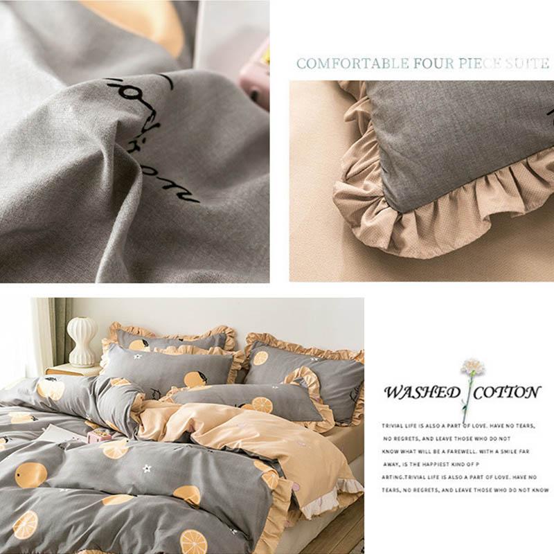 Bed Four-piece Sheets Were Sleeved In A Sleeve Set 1.8 Meters 2 Meters Bed Qingxianjie Style Home Bedding