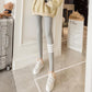 Spring and Autumn Leggings Women's Outer Wear Trousers Black Gray Large Size High Waist All-in-one Pants Thin Section