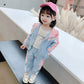 Boys and Girls Spring and Autumn Hooded Stitching Suit Two-piece Outdoor Sports Suit Korean Casual Sets