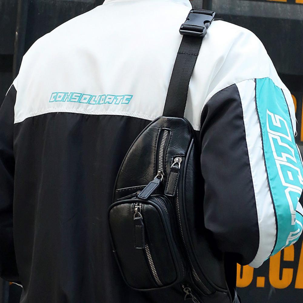 Waist Bag Men Multi-layer Zipper Chest Bag Mobile Phone Bag Outdoor Leisure Sports Shoulder Bag