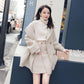 Cotton Thick Woolen Suit Women Autumn and Winter Temperament Small Mid-length Woolen Skirt Two-piece Suit