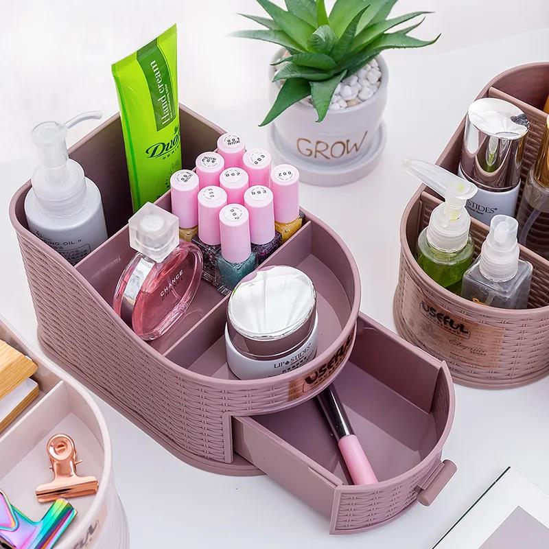 Makeup Box Desktop Storage Box Drawer Type Cosmetic Finishing Box Jewelry Skin Care Product Compartmental Dressing Box