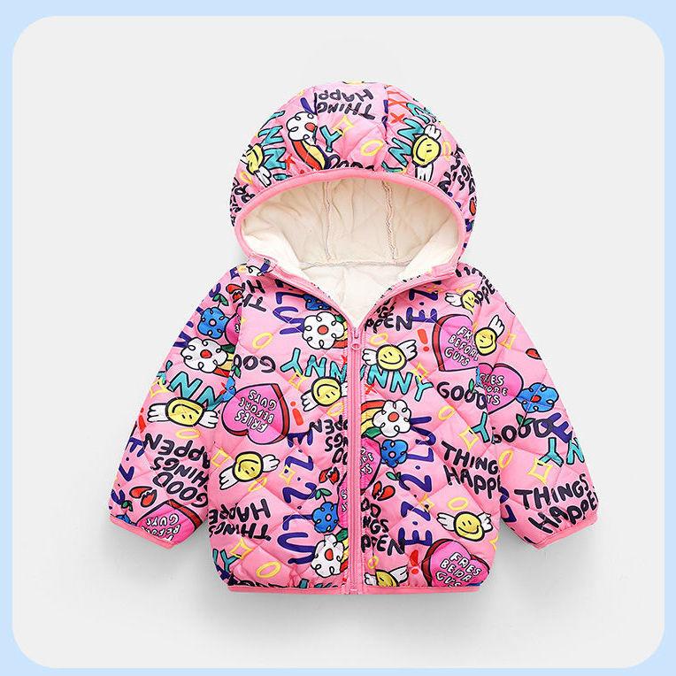 Girls Padded Hooded Padded Jacket Short Warm and Windproof Winter Jacket for Autumn and Winter
