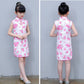 Children Dress Children's Tang Suit Girls Summer Thin Dress Cheongsam Printed Floral Cheongsam Chinese Style Sleeveless Dress