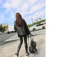 Autumn and Winter Thick Lamb Fur One Motorcycle Leather Jacket Large Size Stand Collar Ladies Cotton Jacket