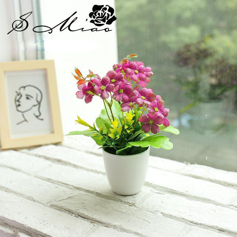 Decoration Indoor Home Dining Table Desk Artificial Flower Simulation Plant Potted Plant Artificial Flower Simulation Flower Bonsai Creative