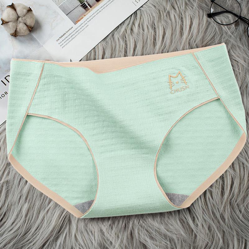 6Pcs/Set Solid Color Briefs Women's Large Size Panties Cotton Soft Breathable High Quality Underpants