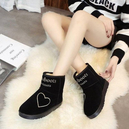Short Tube Snow Boots Women Winter Flat Bottom All-match Plus Velvet Warm Cute Cotton Shoes Small Boots