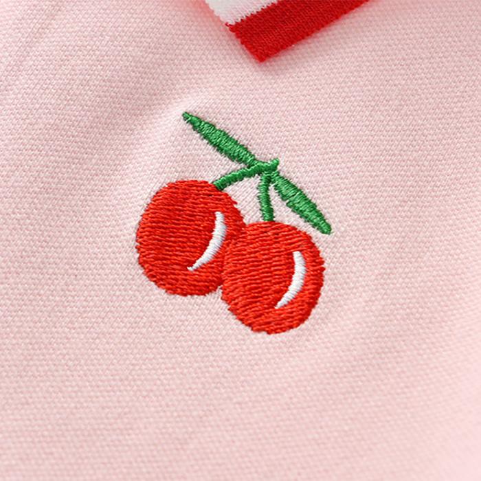 Summer Baby Girls Casual Clothes Dress Cherry Print Short Sleeve Dress Kids Toddler Pageant Dresses