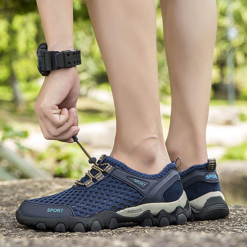 Plus Size 38-46 Summer Men Sneakers Hiking Shoes Lightweight Breathable Basketball Running Shoes Deodorant Mesh Shoes
