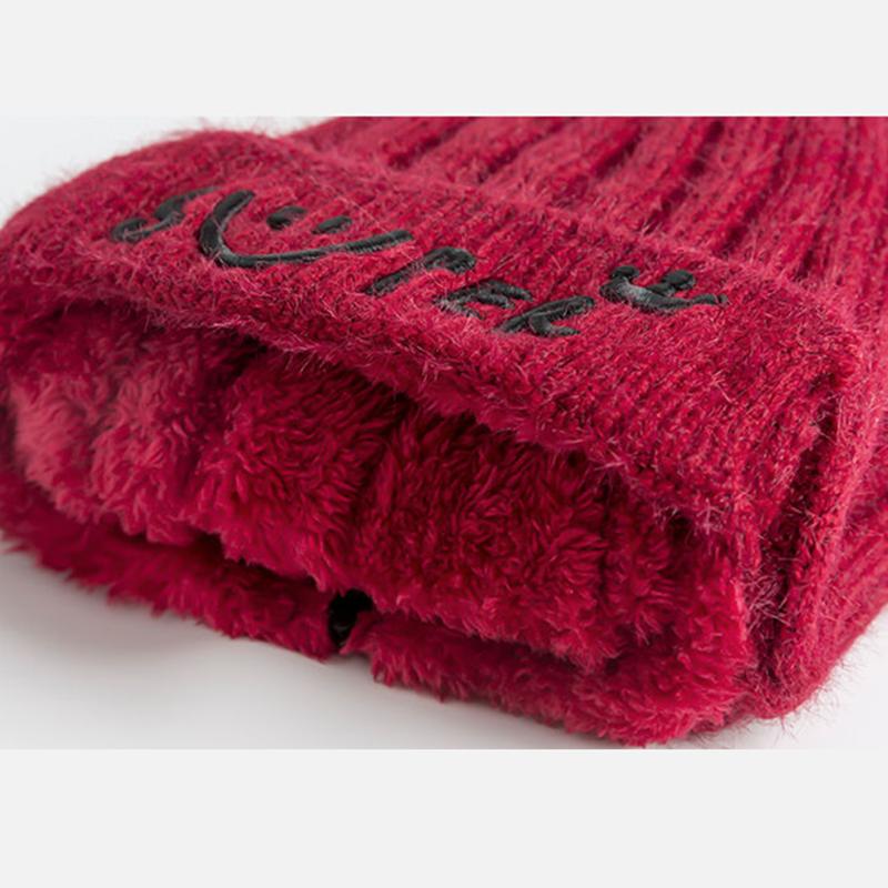 Zipper Hat Autumn and Winter Knitted Ear Protection Woolen Cap Mask Warmth and Velvet Thickening All-match Cycling Hood