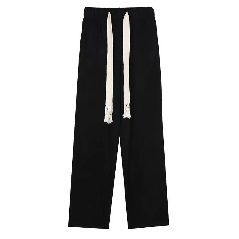 Drawstring Sweatpants Women's Autumn and Winter High Waist Loose Straight Drape Wide-leg Pants Lazy Walking Curved Pants Mopping Casual Pants