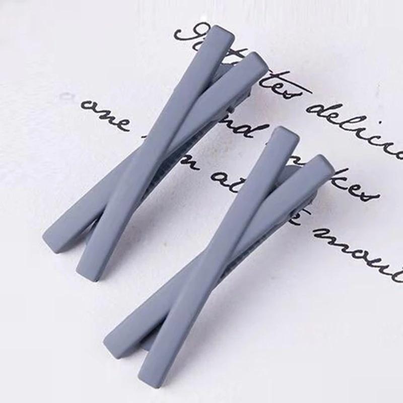 Candy-colored Frosted Hairpin Simple and Cute Cross-side Clip Girl Word Clip Bangs Clip Children's Hairpin Hair Accessories