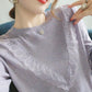 Autumn Casual Fashion All-match Round Neck Pullover Knitted Sweater Temperament Small Shirt Top Sleeves
