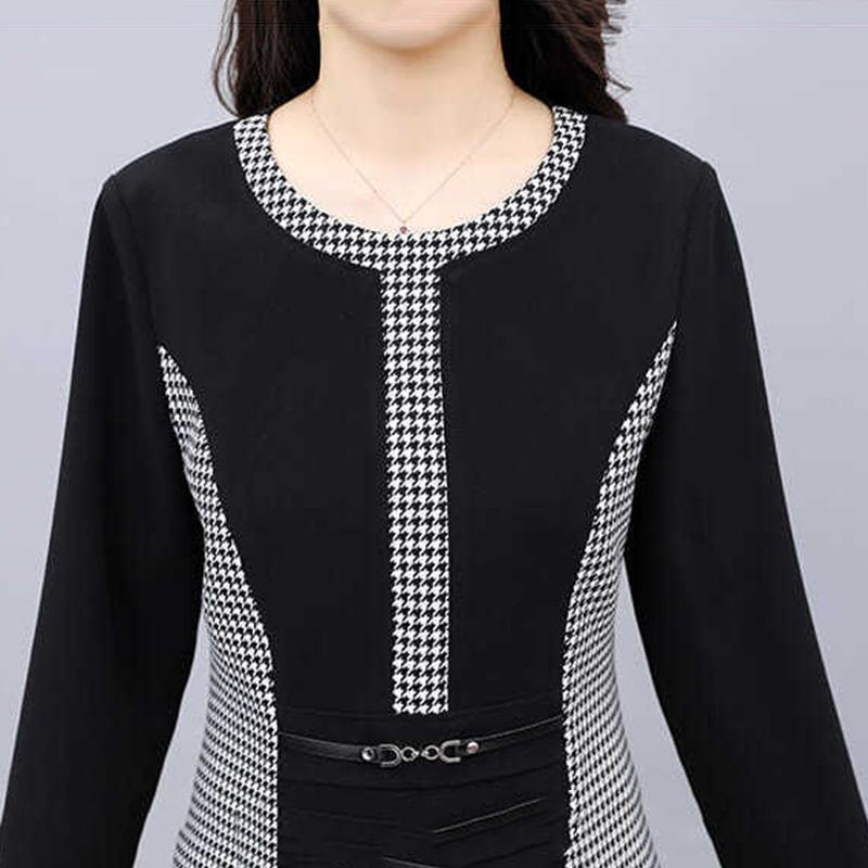 Black Spring and Autumn Suit Fitting Temperament Wide Leg Pants Casual Two-piece Round Neck Long Sleeve Shirt + Loose Wide Leg Pants
