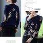 Women's Plus Size Knit Sweater Vintage Printed Cashmere Sweater Female High-end O-Neck Woolen Sweater Outwear Jacquard Weave Pullover Warm Jumper Top