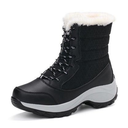 Women's Hiking Shoes Outdoor Waterproof Winter Plush Snow Boots Fashion Casual Sports Shoes