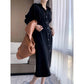 Spring Summer White Shirt Dress Cardigan Niche Waist Waist Was Thin A-line Long Skirt Women
