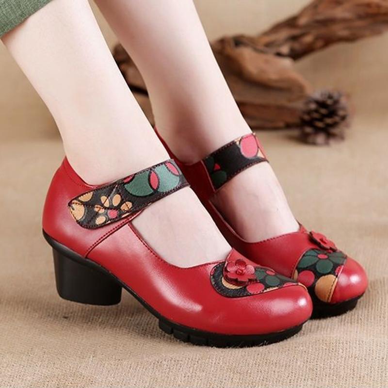 Sandals Women's Summer Fashion Outer Wear Soft Leather Mid-heel Sandals Ladies Sandals Mother Shoes Casual Sandals