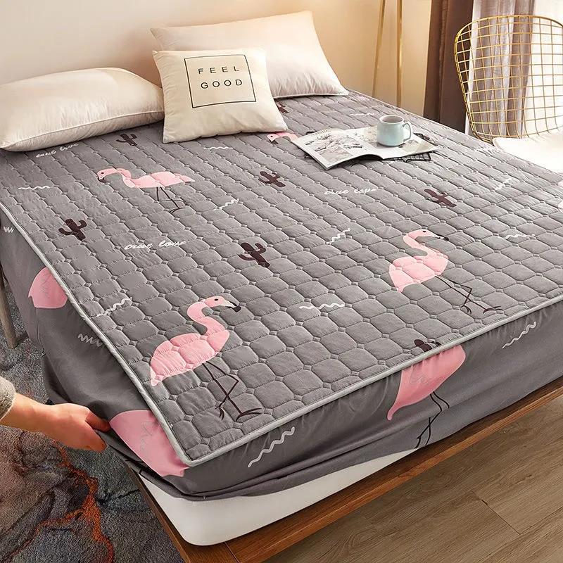 Thickened Mattress Cover Quilted Bed Sheet Cover Single and Double Skin-friendly Breathable Mattress Dust Cover Simmons Protective Cover