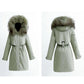 Winter Women's Cotton Jacket Jacket Mid-length Large Fur Collar Plus Down Jacket Thickening Plus Velvet Jacket