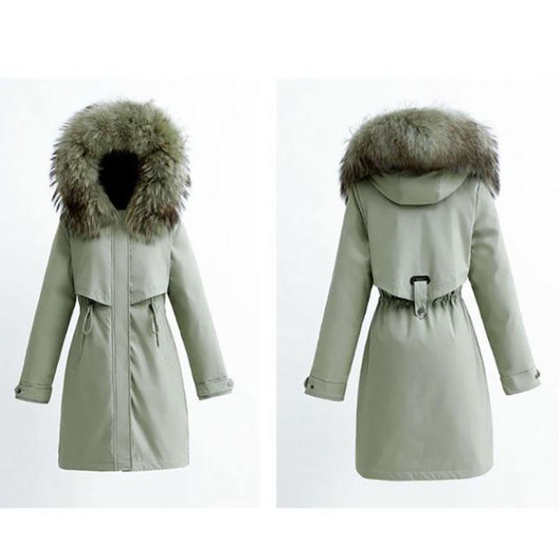 Winter Women's Cotton Jacket Jacket Mid-length Large Fur Collar Plus Down Jacket Thickening Plus Velvet Jacket