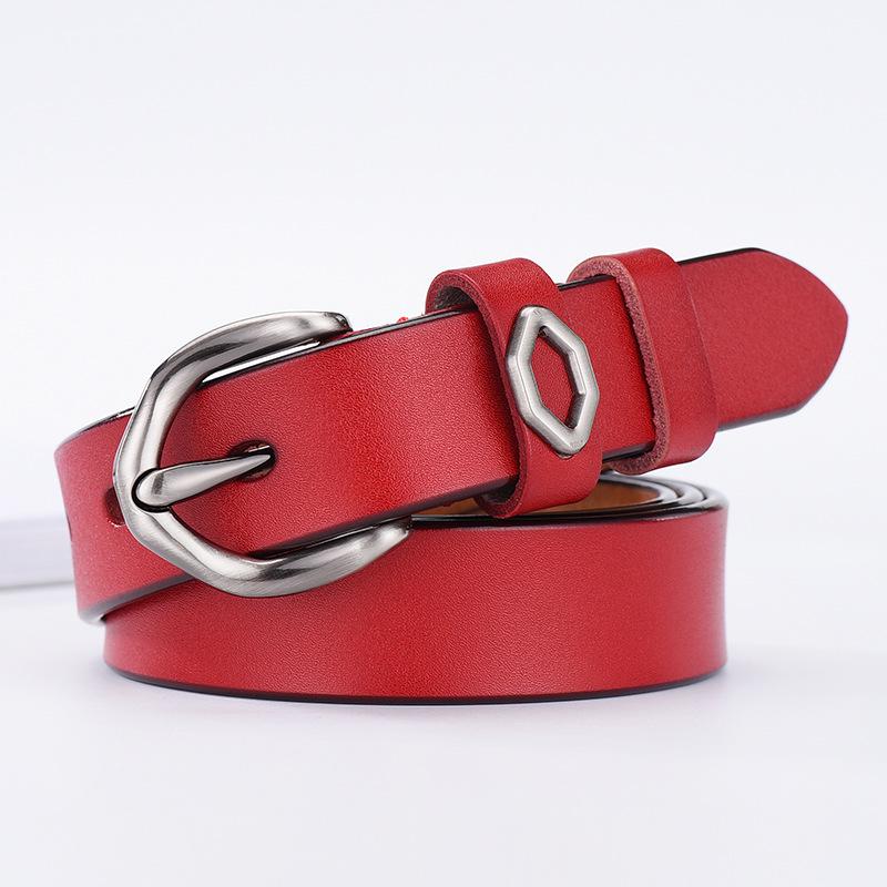 Belts Women's Leather Round Metal Circle Waist Belt for Women Jeans Pants