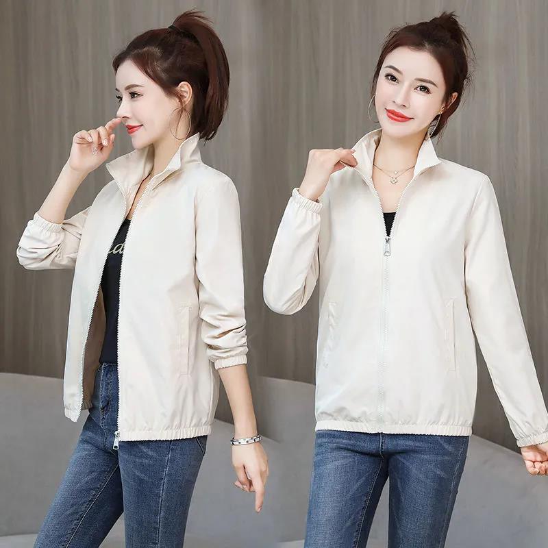 Double-lacing Belt Libuchi Autumn Women's Small Fragrant Wind Jacket Female Stand Collar Casual Loose Jacket Coat