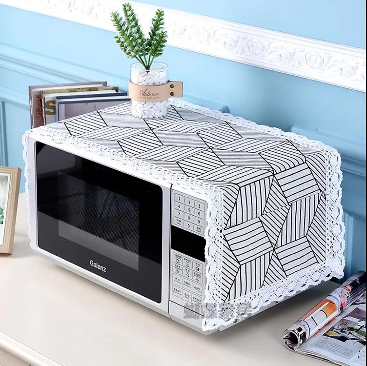 Microwave Oven Cover Towel Refrigerator Washing Machine Universal Cotton and Linen Dust Protection Cover