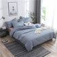 4Pcs Simple Striped Bedding Set Quilt Cover Bed Sheet Pillowcases 5 Size Bedspread
