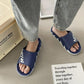 Man's Summer Slippers Anti-slip Indoor Bathroom Flat Slippers Female Soft Sole Letter Print Solid Slippers
