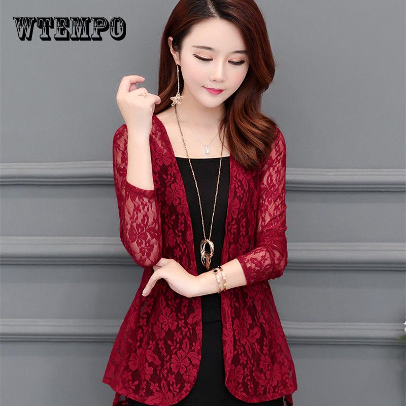 Women Summer Thin Cardigan Solid Color Chiffon Sun Protection Short Lace Clothing