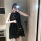 Tutu Sequins Shiny  Women's Summer Vest Dress Sleeveless Round Neck Knee-length Daily Wear Home Dating Party