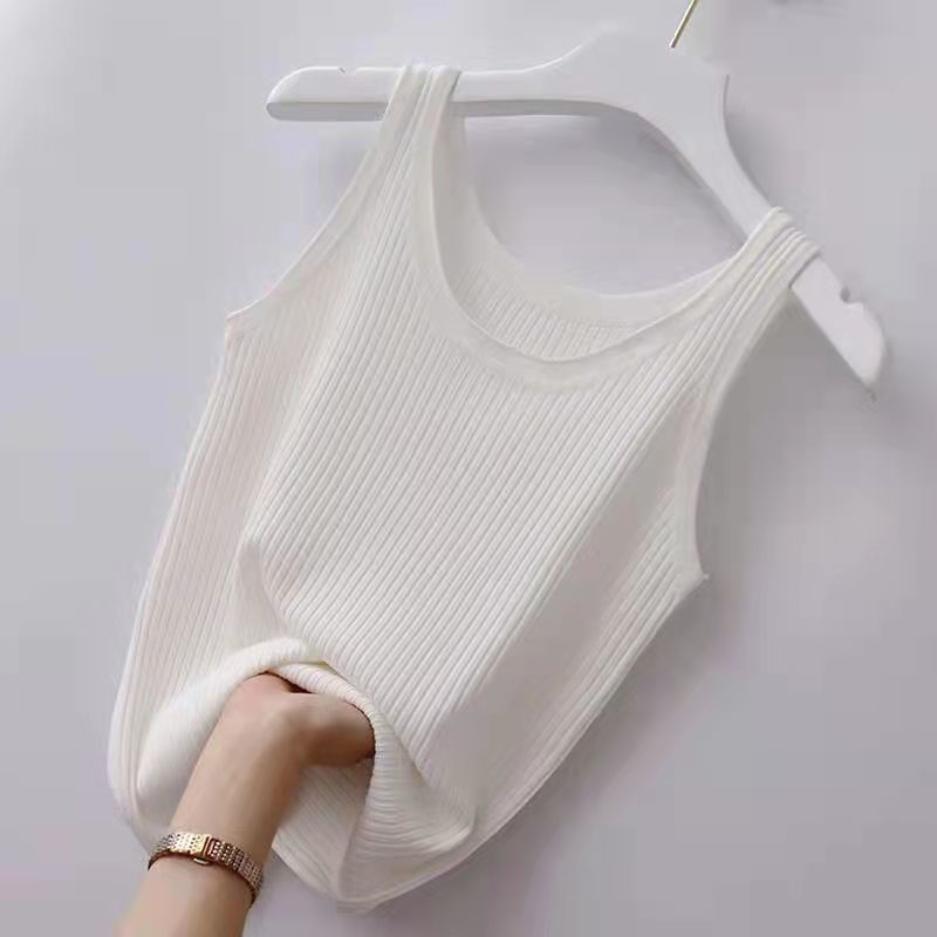 Women's Summer Ice Silk Camisole Outside Wear Large Size Slim Sleeveless Top Thin