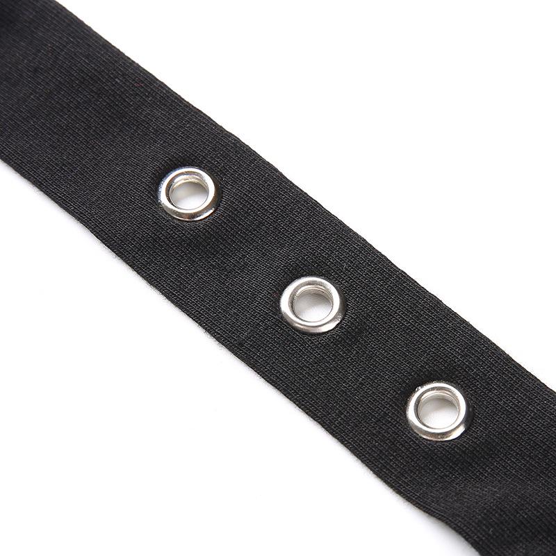 Punk Style Choker Halter Top Women Sexy Fashion Slim Cami Backless Buckle Top Summer Tank Tops