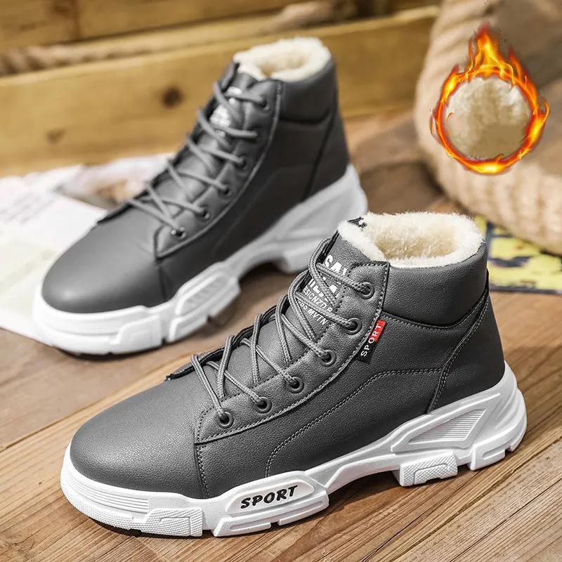 Winter Snow Boots Plus Velvet Padded Men's Martin Boots Warm High-top Cotton Shoes