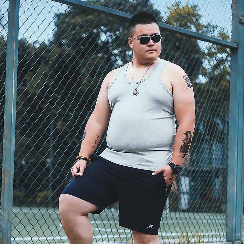 Large Size Sports Vest Male Fat Running Large Size Elastic Loose Vest