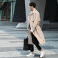 Spring & Fall Men Windbreaker Casual Loose Coat Solid Color Button Jacket Trend Parka Long
